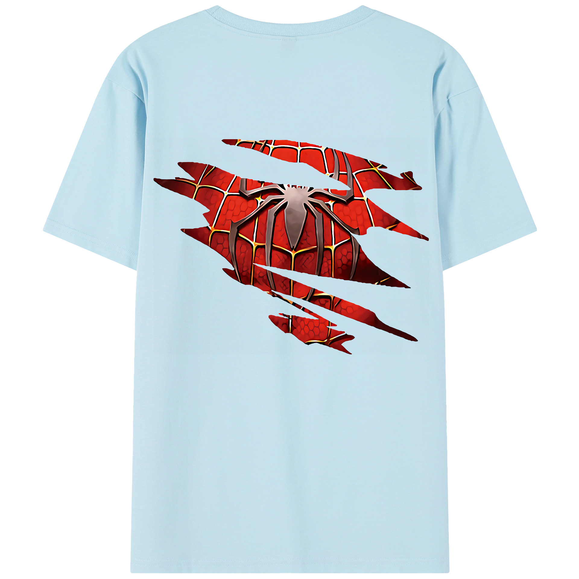 （画像用） Spider Man スパイダーマン 綿100％半袖Tシャツ（背面プリント）